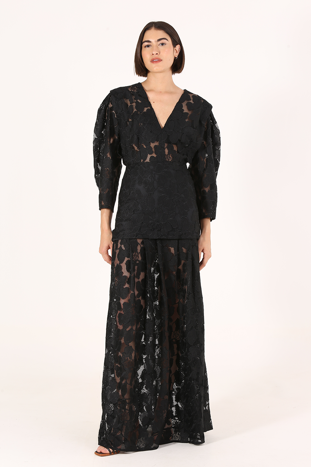 SWAN DRESS LACE LINNEN