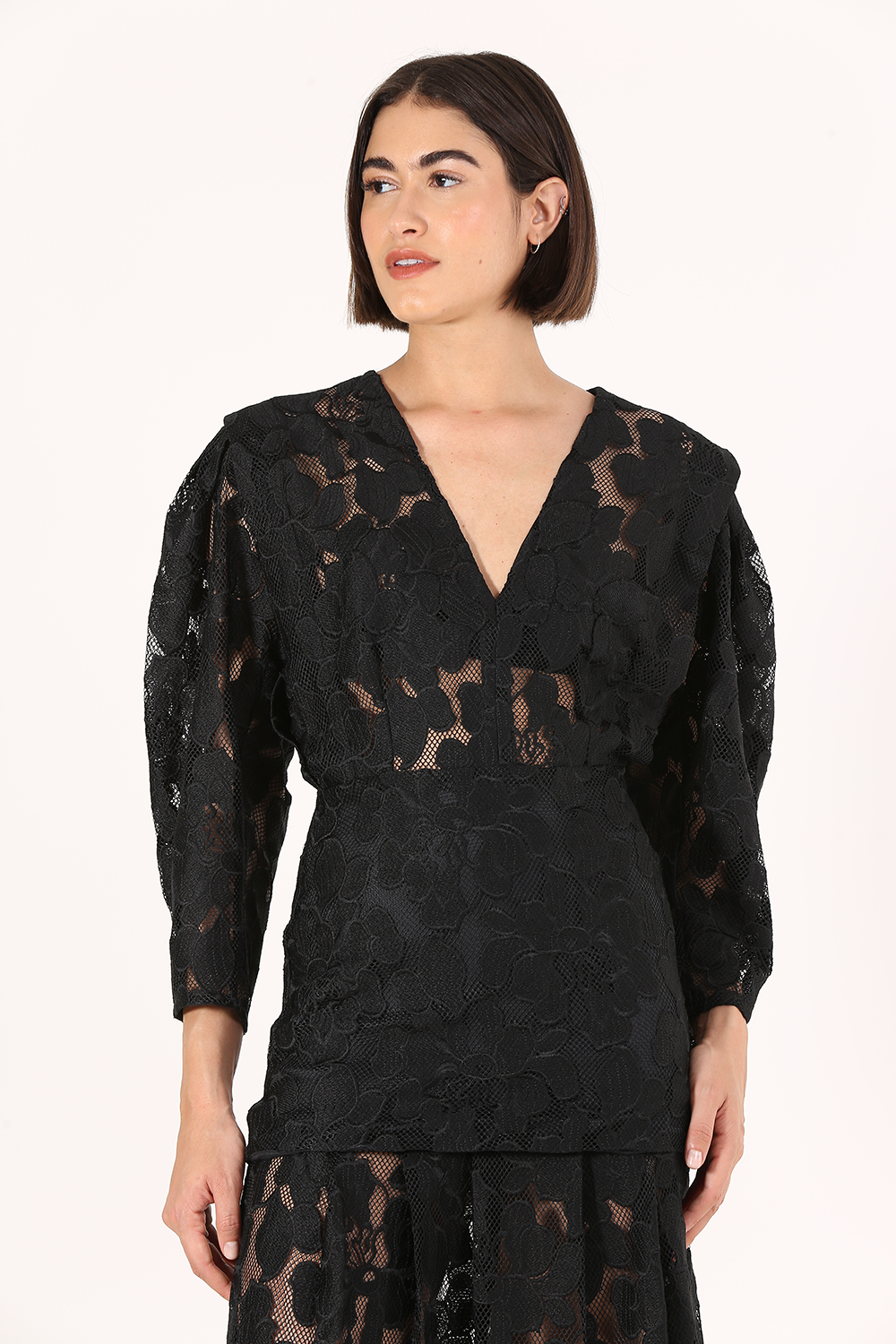 SWAN DRESS LACE LINNEN