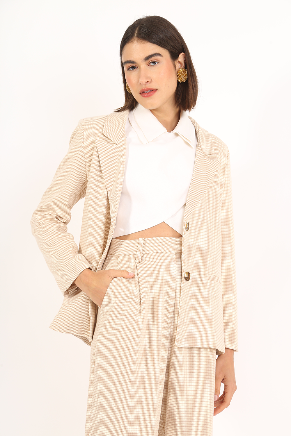 BLAZER BEIGE CHECK ALLMOST VINTAGE