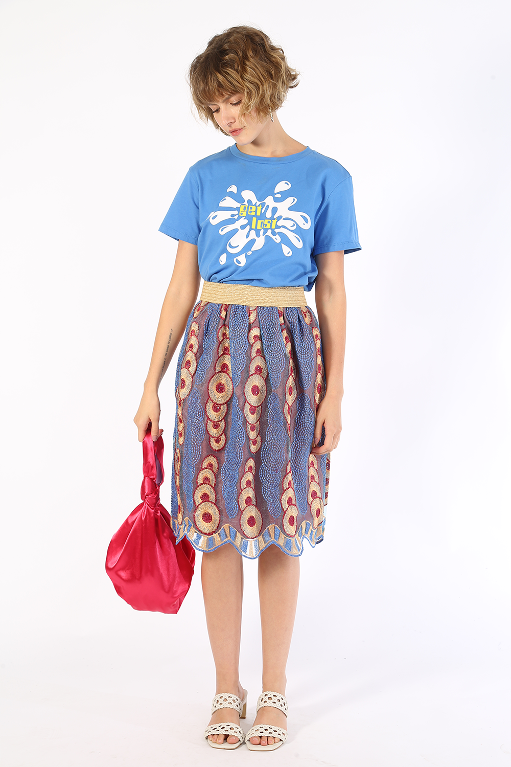 SAMMAROCA BLUE ELASTIC SKIRT