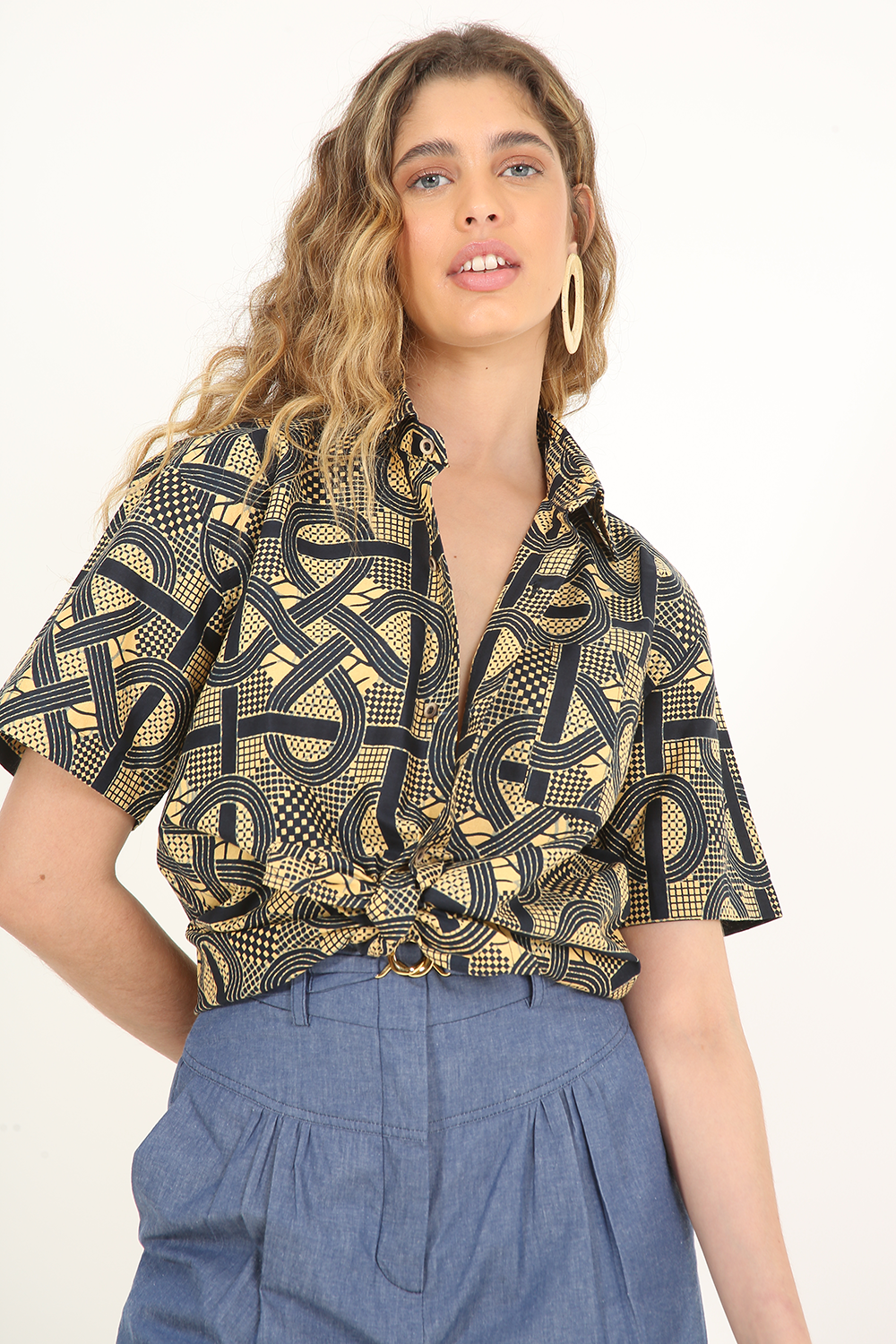 AFRICAN SHIRT NAVY SAMMAROCA